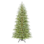 7.5' Pre-Lit Green Cypress Artificial Christmas Tree with 500 Warm White Twinkle LED Lights, by My Texas House