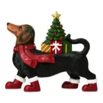 Lighted Blow Mold Dachshund Outdoor Christmas Decoration, Black, 19", by Holiday Time