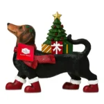 Lighted Blow Mold Dachshund Outdoor Christmas Decoration, Black, 19", by Holiday Time - Image 3