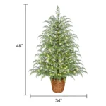 4' Pre-Lit Green Cypress Artificial Christmas Potted Tree with 100 Warm White Twinkle LED Lights, by My Texas House - Image 5
