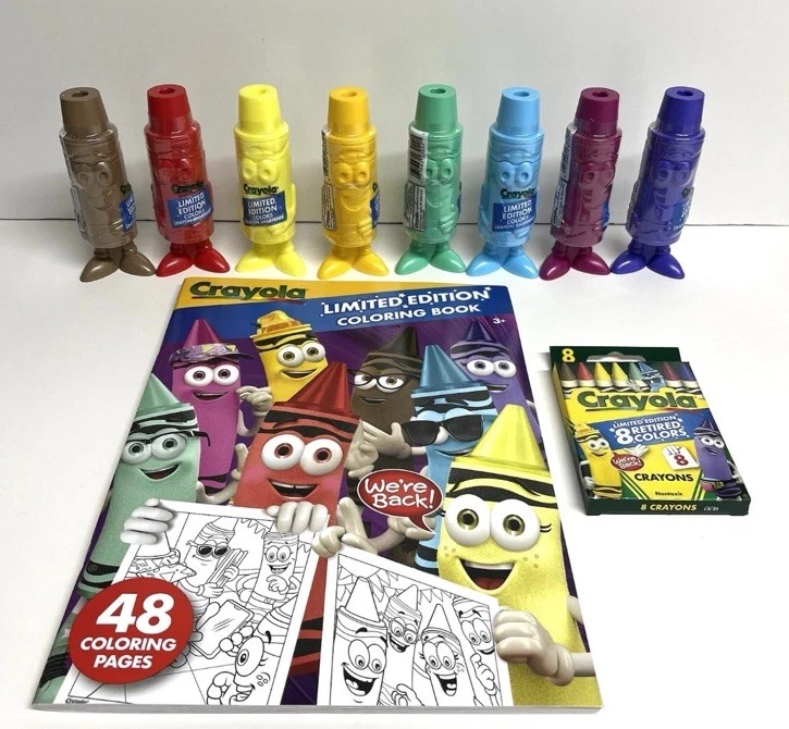 s-l1600 (1) Crayola Limited Edition Retired Colors Set 1 Box of Crayons 1 Coloring Book & 8 Collectible Sharpeners - Image 1
