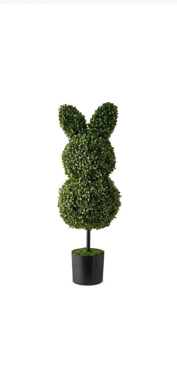 s-l1600 (6) My Texas House 35" Easter Bunny Topiary Shrub Decoration Artificial Greenery Bunny for Indoor/Outdoor Spring Holiday Décor - Image 1