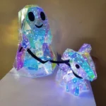 Christian Siriano LED Light Up Ghost Dog Figurine Walking Halloween Ghost Decoration for Spooky Indoor Holiday Décor