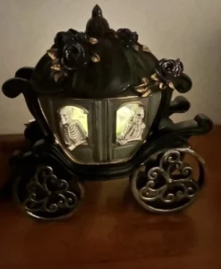 Christian Siriano Halloween Skeletons in Carriage Light & Sound Tabletop Decoration Spooky Gothic Resin Figurine with Lights & Audio