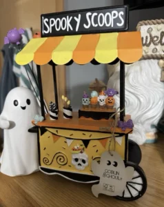Goblin & Ghoul Sweet Treats Spooky Scoops Halloween Cart 10” x 7” Festive Collectible Tabletop Decoration Seasonal Holiday Display - Image 2